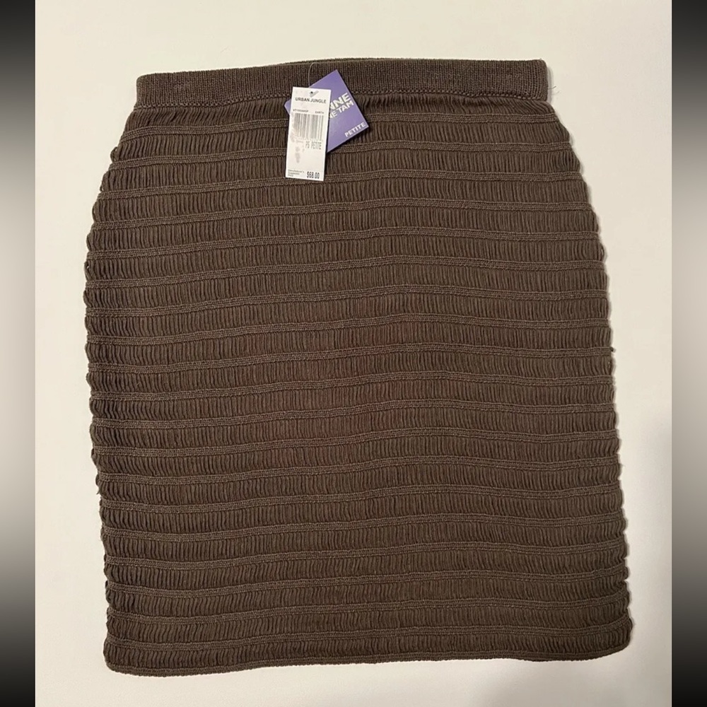 NWT Vivienne Tam Womens Petite PS S Urban Jungle Sweater Mini Skirt Earth Green - Picture 4 of 10